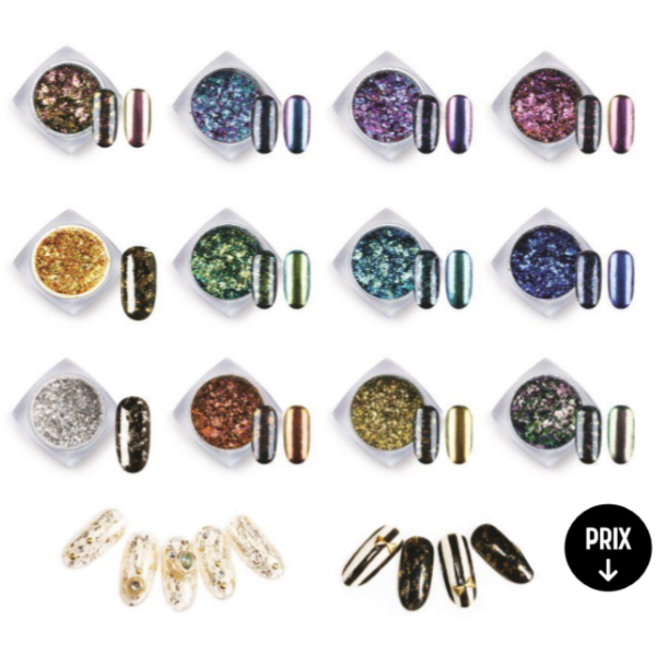 Chameleon - 12 pcs x 0,1 g Nail-Dekoration- Décoration d‘ongles- Decorazione per unghie