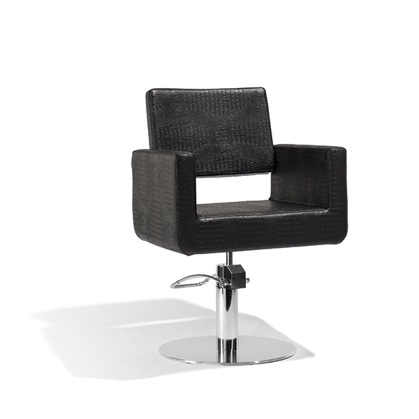  Frisierstuhl Felicitas w/ Round Base Croco Schwarz