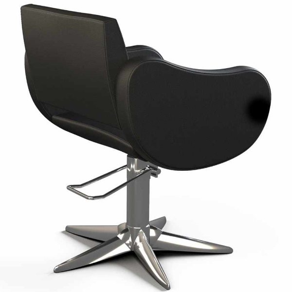 Friseurstuhl Fifties Parrot Black mit Stern chrom Fuss